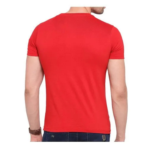 Mens Half Sleeve T-Shirt - Round Neck Hand Washable | Casual Wear Short Sleeves Plain Red Available in S M L XL XXL