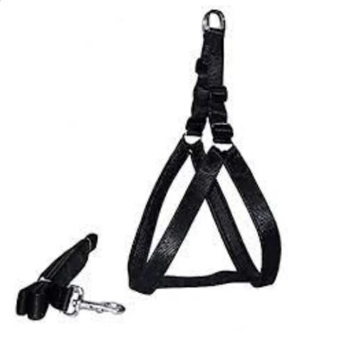 Military Harness Dog Collar - Nylon, Large Size, Black | Durable Design, Ideal for Active Dogs, Versatile Usage and Enhanced Comfort