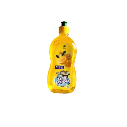 One Spoon Dishwash Liquid - Dishwashing Liquid Chemical, 500 ML, Yellow Color | Utensils Cleaning, Optimal Fragrance: Lemon
