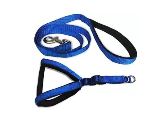Plain Dog Harness - Nylon Material, Large Size, Blue Color | Ideal for Active Dogs, Comfortable Fit, Plain Design