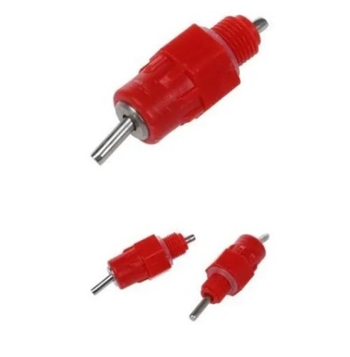Poultry Layer Nipple Drinker - Stainless Steel, 90 Degree Rotation, Red | Durable Design for Effective Water Access in Chicken Farming