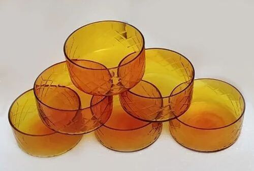 Round Shape Brown Glass Candle Set - Style: Plain