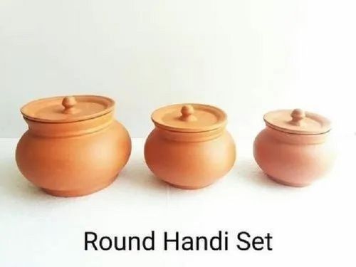 Terracotta Round Handi Set