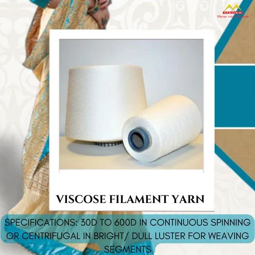 Viscose Filament 300D/60F BRT - Bright Lustre, Plain White, Recycled Eco-Friendly Material | Ideal for Knitting and Textile Applications, Durable Option