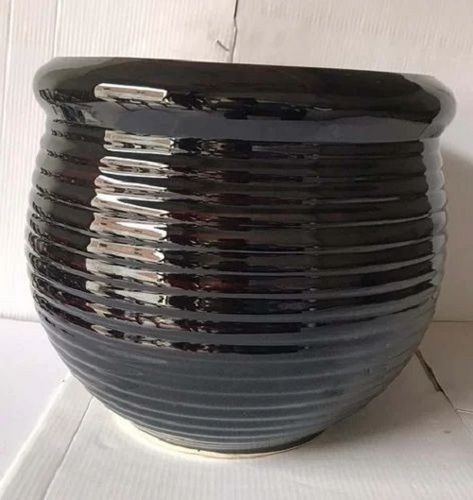 Black Ceramic Flower Pot Set