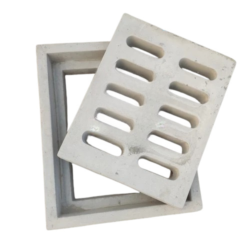 Concrete Manhole Cover - Steel Fiber Reinforced, 300x300 to 1000x1000 mm, Grey Color - Square Shape, Available in Plain and Perforated