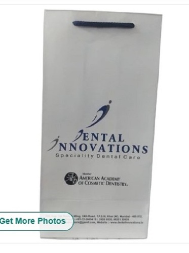 Dentist Paper Bag - Biodegradable, Various Sizes , Spacious White Design with Tear Resistance and Rope Handles for Easy Carry