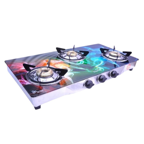 Domestic 3 Burner Glass Top Stove