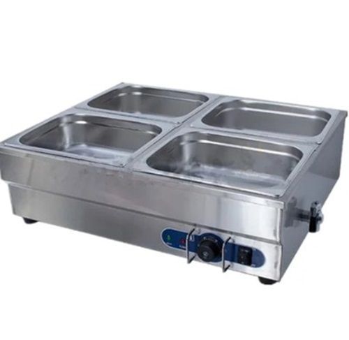 Electric Food Warmer - Stainless Steel, Silver Color | 220V-280V Electric Power, 50hz/60Hz Frequency, Rectangular Shape