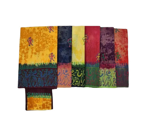 Hand Block Printed Sarees - Cotton Fabric | Breathable, Quick Dry, Lightweight, Skin-Friendly, Regular Fit, Fade and Wrinkle Resistant, Casual Wear