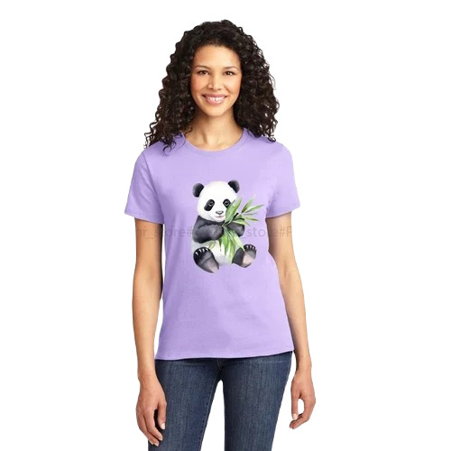 Ladies Cotton Regular Fit T-Shirt - Purple Printed Design | O-Neck Short Sleeves Casual Wear for Adults