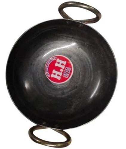 Cast Iron Kadai - 10 Inch Round Black Finish | Non-Stick Design for Effortless Cooking