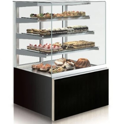 Pastry Display Counter - 110W Electric, 240V Voltage | Stainless Steel Material, Black Finish