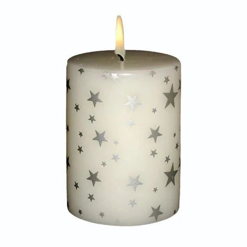 Printed Star Shape Pillar Candle