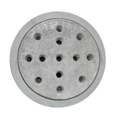 RCC Drain Cover - Concrete Material, Round Shape, Grey Color | Drainage Application, 200 Load Capacity, Precast Build