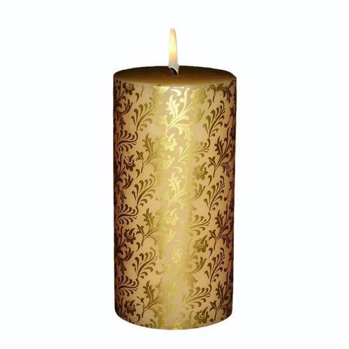 Round Shape Printed Pillar Candles