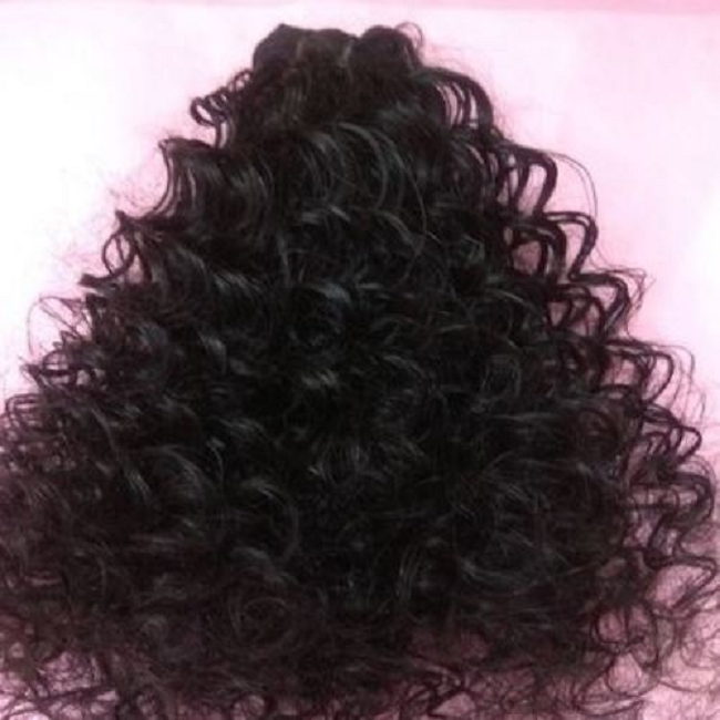 100% Indian Remy Virgin Deep Curly Hair Extensions - Color: Natural Black