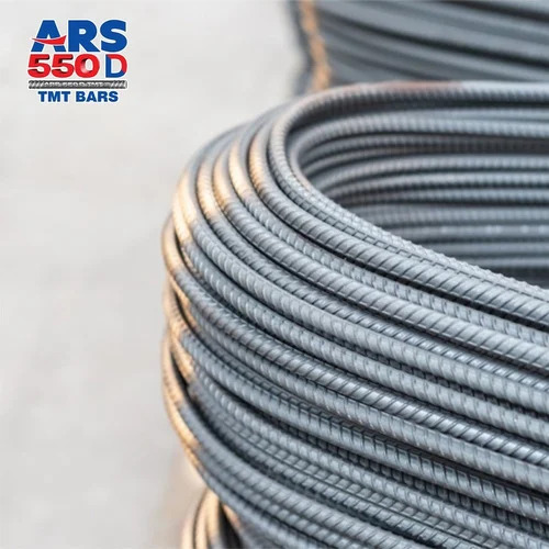 Steel Bars - 12mm ARS TMT , Durable Design, High Strength, Corrosion Resistant, Grey Color