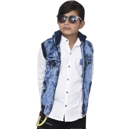 Casual Denim Shirt - Denim Material All Sizes Available Blue and White Color | Breathable Anti Wrinkle Quick Dry Washable No Fade Standard Collar