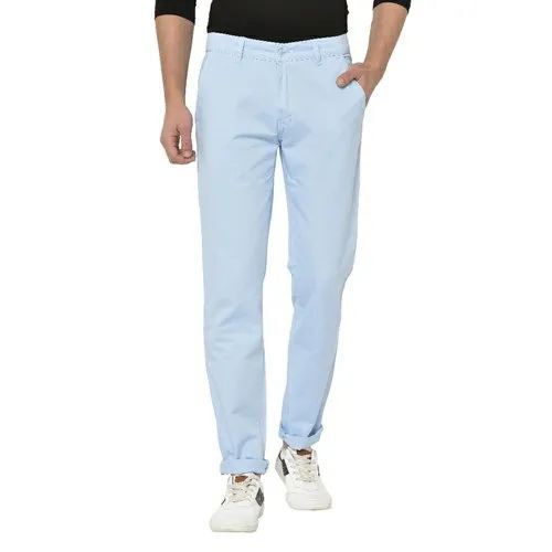 Casual Slim Fit Trouser - Soft Cotton Light Blue, Optimum Comfortable Fit | Anti Pilling, Breathable, Quick Dry