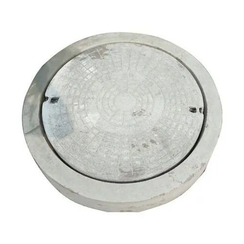 Concrete Manhole Cover - 20 Inch Round | Gray Concrete, 18 Weight, Ideal for Drainage