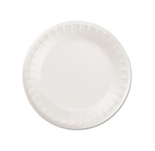 Thermocol Disposable Round Plates - 6'', 7'', 8'', 9'' Diameter, White Circular Dinnerware for Events and Parties