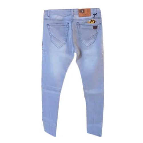 Dobby Mens Jeans - Velvet Soft Fabric, Light Blue Color | Premium Quality, Reversible Design, Stylish Pattern, Shrink Resistant, Regular Fit