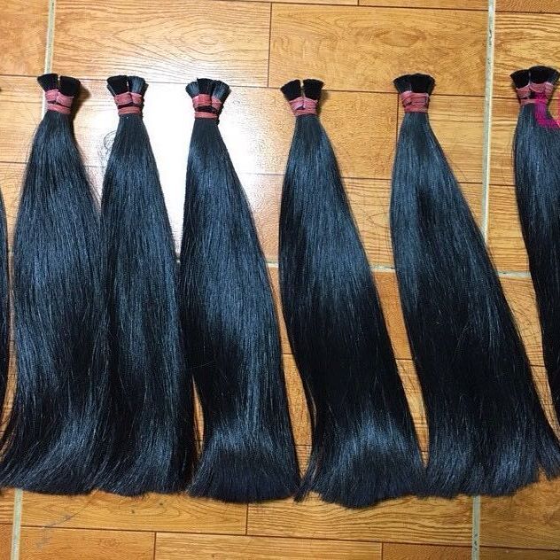 Double Drawn Human Hair Extensions - Color: Natural Black