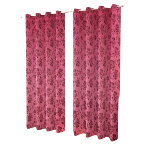 Dune Velvet Curtain - Cotton Material, Customize Size, Pink Color, Printed Design | Good Grade, Optimum Quality