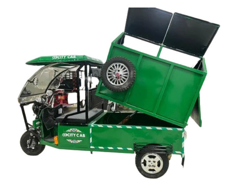 Electric Garbage Rickshaw - Green, 125 Ah Battery, 1-Seater, 40 Km/hr Top Speed | Made in India