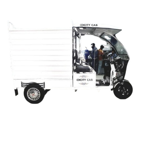 Electric Rickshaw Loader - 1000W Motor Power, 4-Hour Charging Time, 2 Seater Capacity | 40 km/h Top Speed, White Color, Maximum Load Above 1000 Kgs