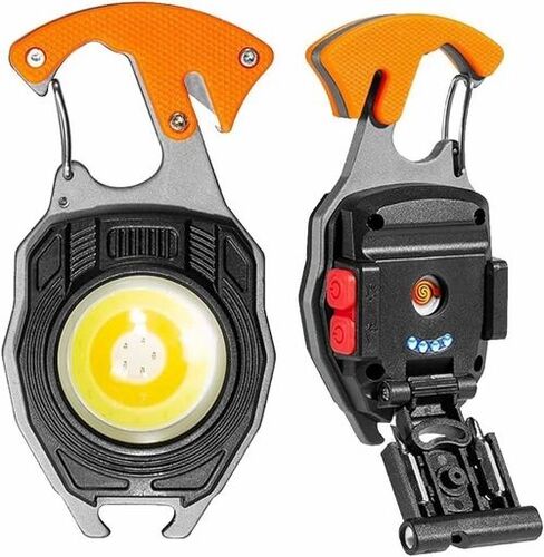 Portable Led Keychain Light - Aluminum With Antique Plating | Compact, Multi-color Design, Ideal For Emergencies