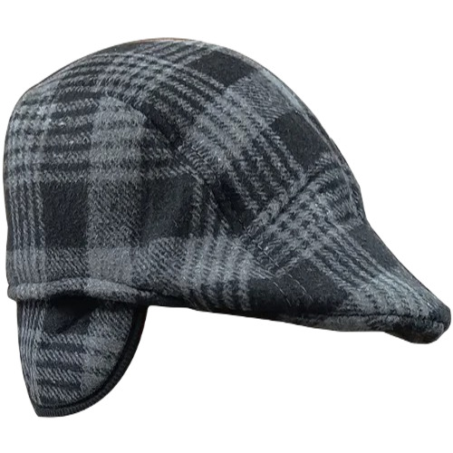 Golf Flat Cap - Polyester Material, Free Size, Black Color | Premium Quality, Casual Wear, Regular Fit, Standard Design, Printed Pattern, For Adult Males