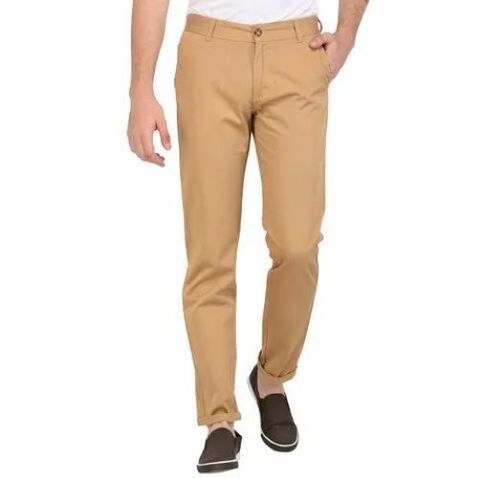 Men Casual Trouser - Premium Soft Cotton, Slim Tapered Fit, Breathable Fabric, Versatile Style, Orange, Mid-Rise, Flat Front, Anti Pilling, Quick Dry, Non Toxic