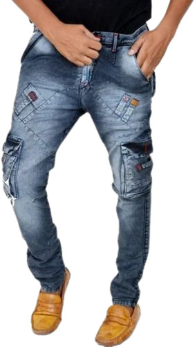 Mens Cargo Pants - Cotton/Linen Fabric All Sizes Available Blue Color | Breathable Quick Dry Anti Wrinkle No Fade Washable