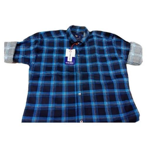 Mens Check Printed Cotton Shirt