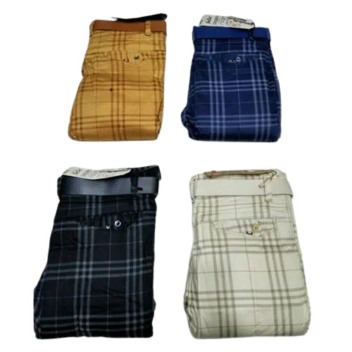 Mens Cotton Narrow Fit Checked Trouser - Multi Color | Breathable, Quick Dry, Anti Wrinkle, Washable, Balloon and Tensile Fit