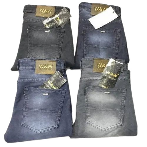 Mens Cotton Jeans - All Size, Blue Plain Dyed, Regular Fit | Washable, Quick Dry, Breathable, Anti Wrinkle