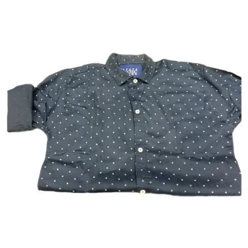 Mens Dotted Print Cotton Shirt