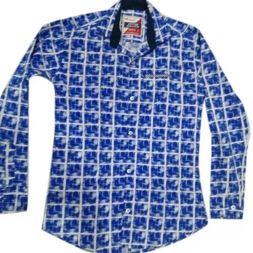 Men's Full Sleeve Cotton Shirt - Premium Quality, Optimum Comfort , Soft Fabric with Faded Design and Durable Stitching
