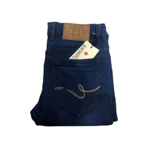 Mens Plain Blue Denim Jeans