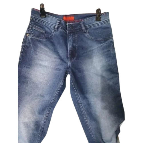 Mens Plain Denim Blue Jeans