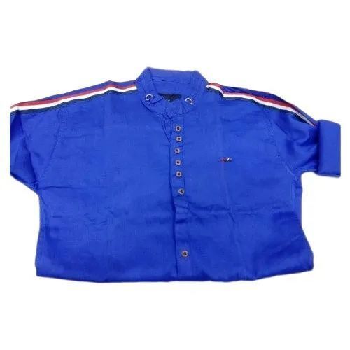 Mens Royal Blue Designer Cotton Shirt