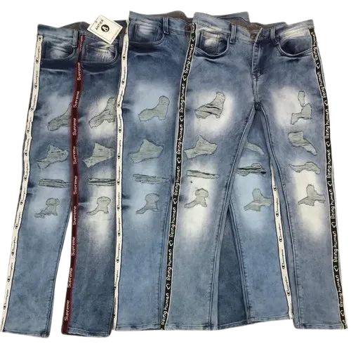 Mens Stretch Jeans - Cotton, All Sizes, Blue | Regular Fit, Breathable, Quick Dry, Anti Wrinkle, Handwashable, Casual Wear