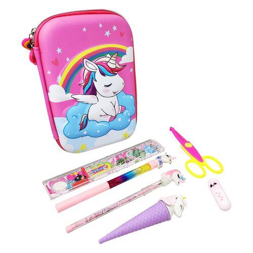 Pink Eva Unicorn Pencil Case - Feature: Portable And Attractive