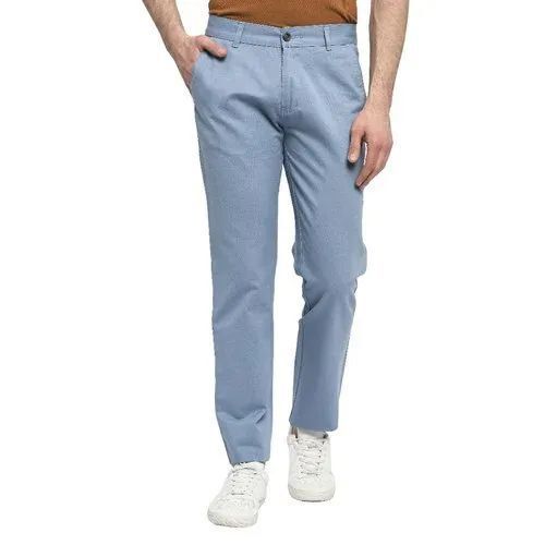 Premium Quality Cotton Slim Tapered Chinos - Light Blue, Comfortable Fit, Breathable, Quick Dry, Anti Pilling, Versatile Style