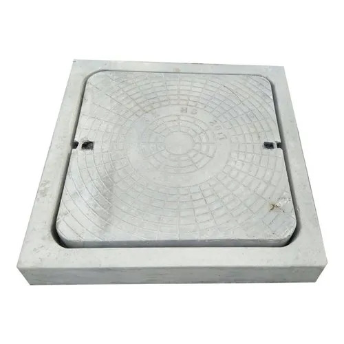 RCC Drain Cover - Concrete, 2x2 Square Dimensions, Grey | 20kg Weight, 2 Load Capacity for Efficient Drainage