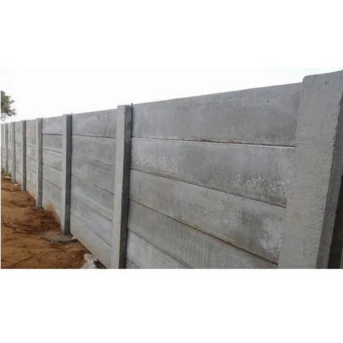 RCC Grey Compound Wall - RCC Material 3.5 Inch Thickness 7 Ft Height Grey Color | Easy Assembled Precasted for Farm House & Work Site
