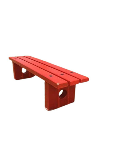 RCC Stool Bench - 4 Feet Long, 3 Seater, Painted Red | Eco-Friendly, Water Resistant Garden Furniture