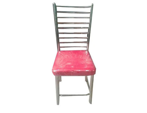 Stainless Steel Hotel Chair - High Back Design, 1 Seat, 4 Legs | Durable, Eco-Friendly, Rust Free, Available in Silver, Red, Pink